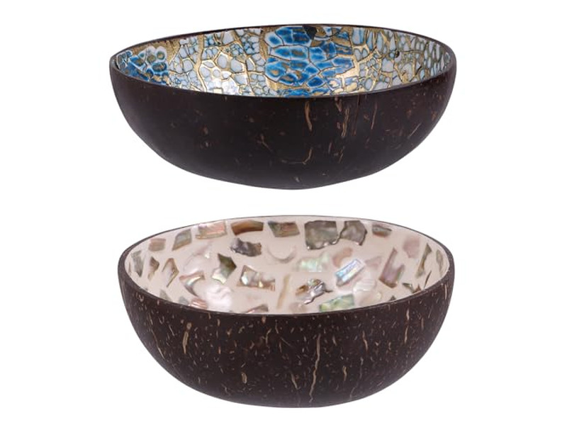 Carving Coconut Bowl Latest Bowls Lacquer Unique Pattern Cluster Shell Spoons