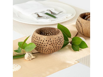 Coconut Bowl Free Shipping White Lacquer Natural Jumbo Polished Sets