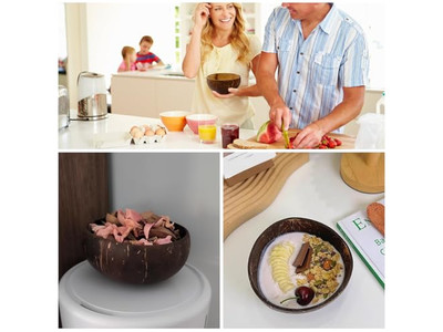 6 Coconut Bowl Beechwood Berry Set Crafts Shells Plates Pearled Candle Scented