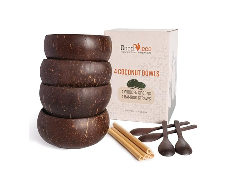 Bamboo Bowls 7 For Food Ice Cream Bowl Of Coconut 32 4 Huge Shell Organic