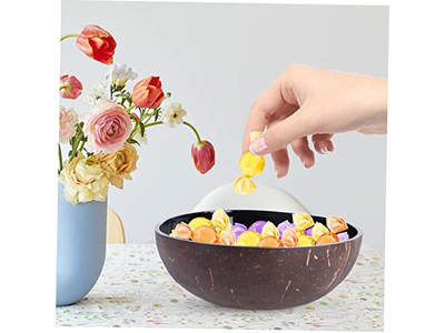 Coconut Bowl Deco Thailand Eco-Friendly Shell Acacia Wooden Biodegradable