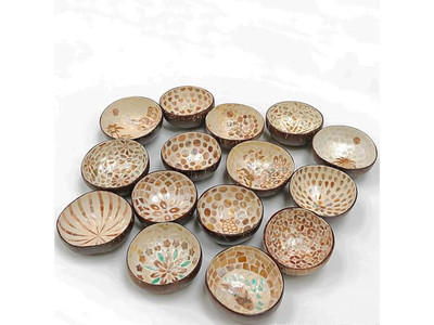 Coconut Bowl Party Decor Eco-Friendly Set 36 Wobble Free All Natural