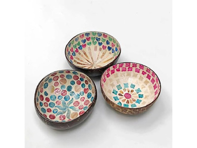 Coconut Bowl Party Decor Eco-Friendly Set 36 Wobble Free All Natural