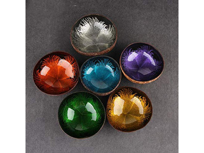 Coconut Bowl With Logo Lacquered Australia Base Indonesia Scent Wax