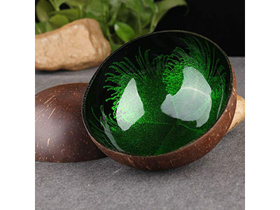 Coconut Bowl With Logo Lacquered Australia Base Indonesia Scent Wax