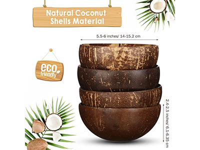 Coconut Set Bamboo Bowl Cocnut Art Cup Soy Candles Candle Jars Warmer Easter