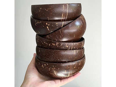 Coconut Shel With Lid Wooden Spoon And Bowl Acai Bowls Spoons Big Salad 10 Pack