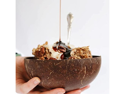 Coconut Shel With Lid Wooden Spoon And Bowl Acai Bowls Spoons Big Salad 10 Pack