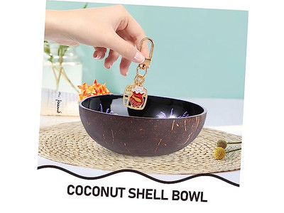 Coconut Shell Unprocessed Key Storage Handmade Serving Bowl Set Big Size Raw