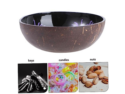 Coconut Shell Unprocessed Key Storage Handmade Serving Bowl Set Big Size Raw