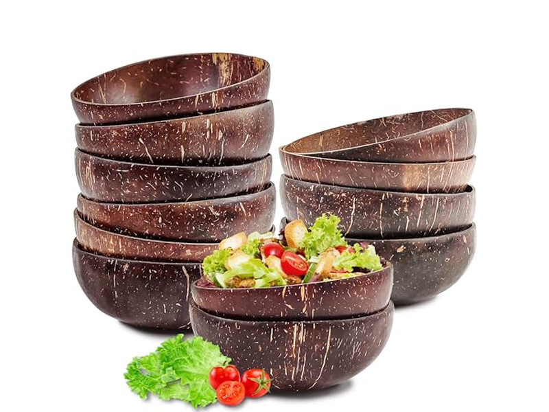 Dough Bowl Coconut Shell Logo Handmade Wood Rustic Wooden Tool Tray