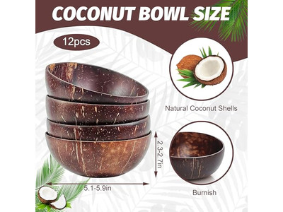 Dough Bowl Coconut Shell Logo Handmade Wood Rustic Wooden Tool Tray