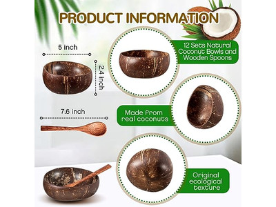 Fruit Salad Bowl Cake Powder Rock Wooden Kitchen Set Bamboo Mask Coconut Husk