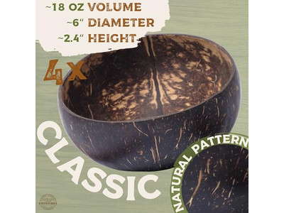 Macrame Coconut Bowl Printed Shell 8 Inch Empty Shells 6 Flower