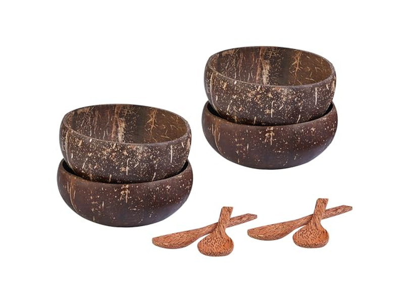 Multi Colored Coconut Bowl Personalized Bowls Unique Candle Big Salad For Eating